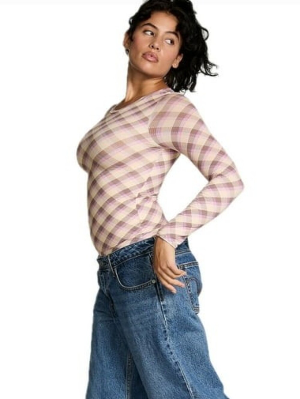 PINK Base Stretch Long Sleeve T-Shirt - Ganache